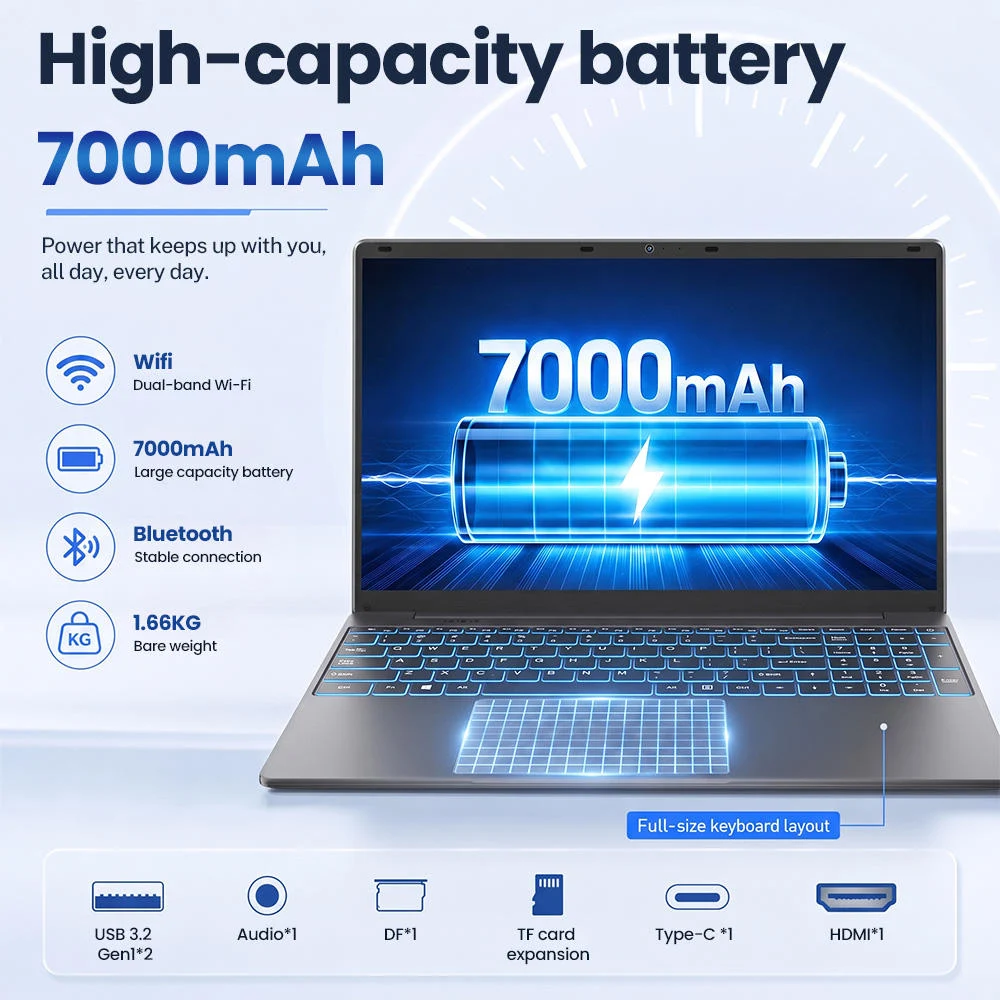 M156FH reference battery, keyboard and connection illustration